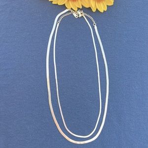 18k gold filled herringbone necklaces 2mm & 3mm, can be worn separately NWT